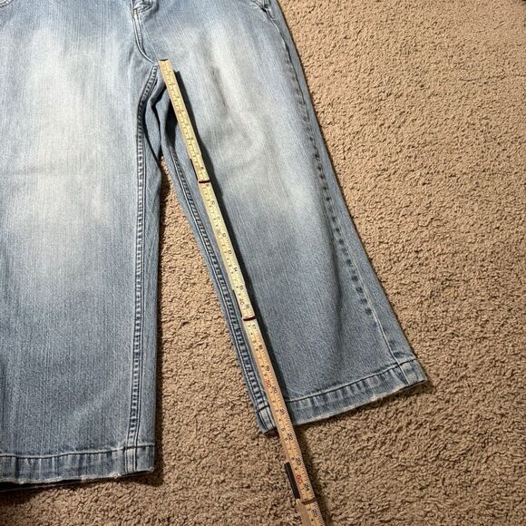 Calvin Klein Women's Light Wash Capri Wide Jeans High Rise Stretch Denim Y2K 14 - Picture 11 of 11